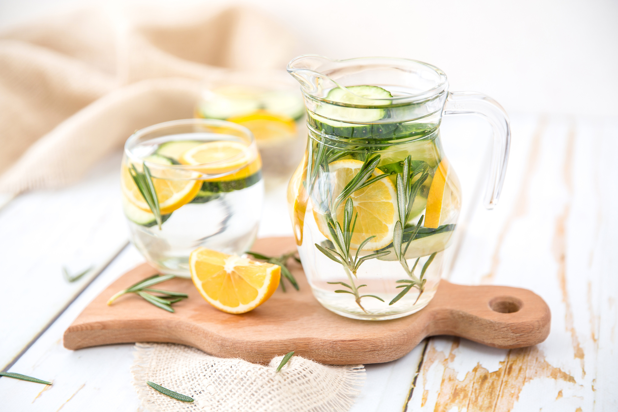 Lemon Cucumber and Rosemary Detox Water